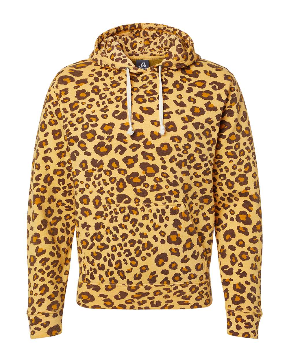 J. America Men's Triblend Fleece Hooded Sweatshirt. 8871 - Leopard Triblend