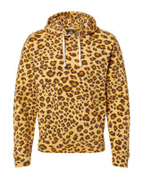 J. America Men's Triblend Fleece Hooded Sweatshirt. 8871 - Leopard Triblend