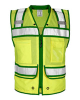 Kishigo Men's Color Contrast High Performance Surveyors Vest. S5042-5046 - Lime/ Green - S5044