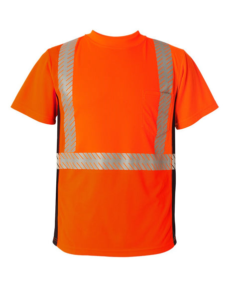 Kishigo Unisex Premium Black Series® Breathable Tape Class 2 T-Shirt. 9114-9115 - Fluorescent Red (9700)