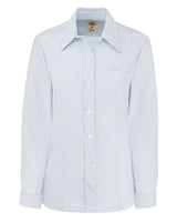 Dickies Women's Oxford Long Sleeve Shirt. L254 - Blue/ White Stripe