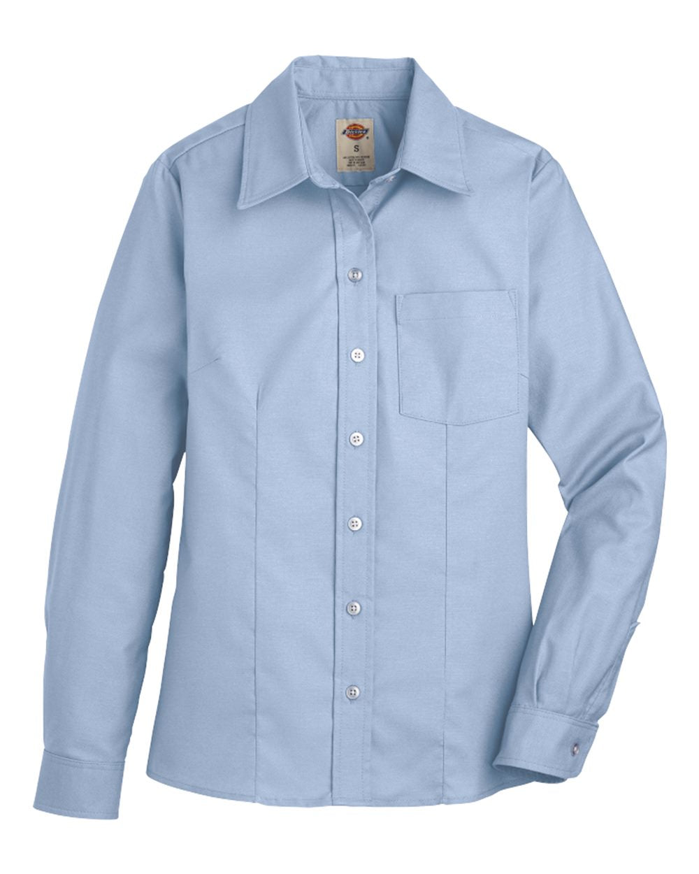 Dickies Women's Oxford Long Sleeve Shirt. L254 - Light Blue