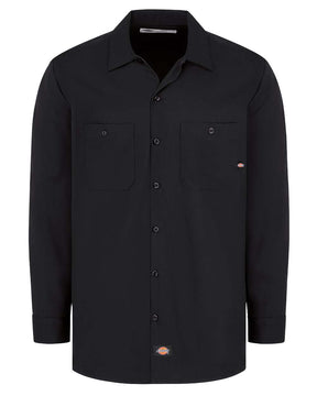 Dickies Men's Industrial Cotton Long Sleeve Work Shirt. L307 - Black