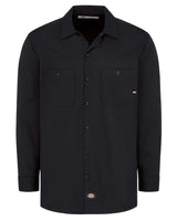 Dickies Men's Tall Industrial Cotton Long Sleeve Work Shirt. L307T - Black
