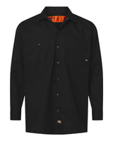 Dickies Men's Tall Industrial Long Sleeve Work Shirt. L535T - Black
