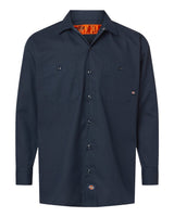 Dickies Men's Tall Industrial Long Sleeve Work Shirt. L535T - Dark Navy