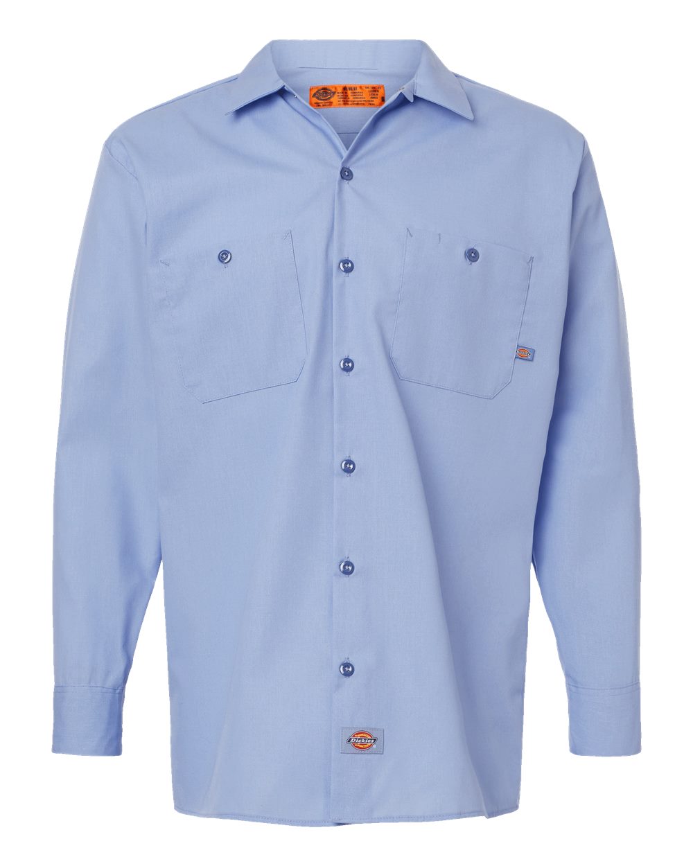 Dickies Men's Tall Industrial Long Sleeve Work Shirt. L535T - Light Blue