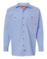 Dickies Men's Tall Industrial Long Sleeve Work Shirt. L535T - Light Blue