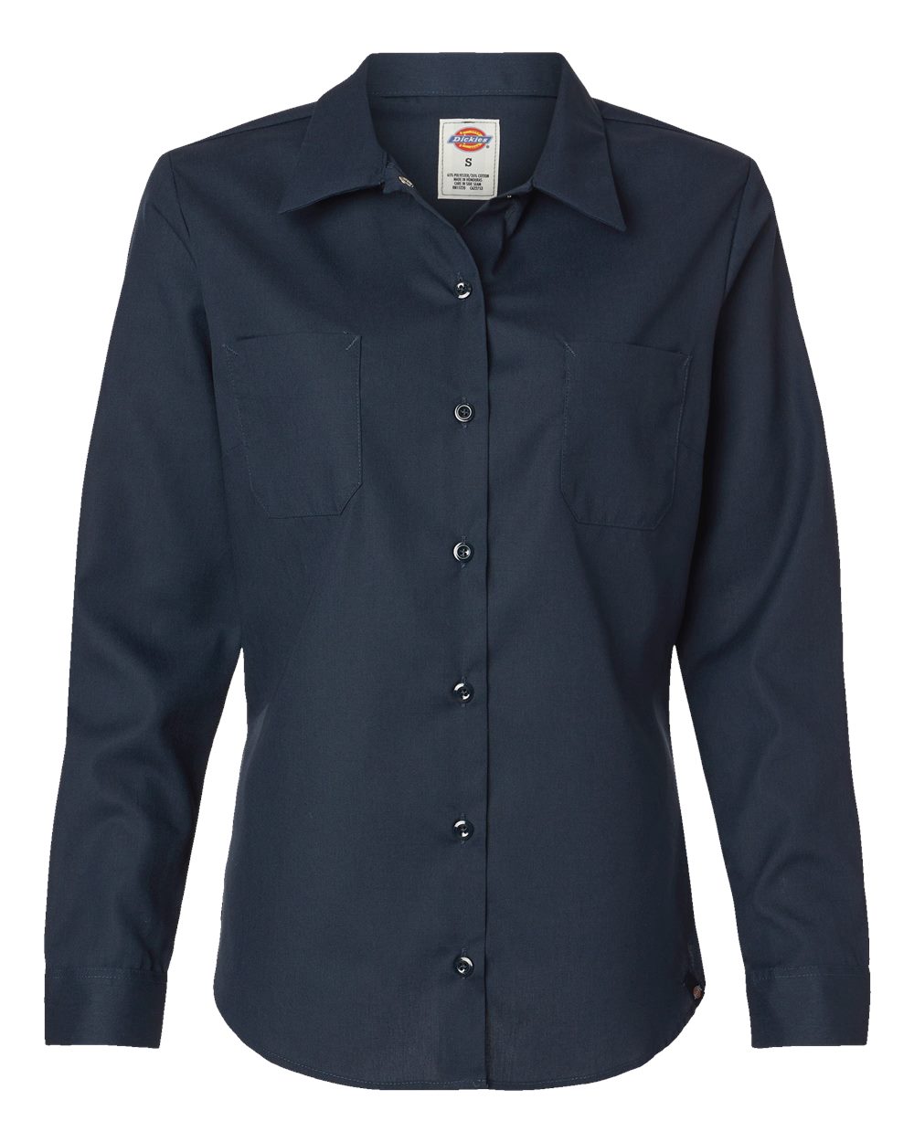 Dickies Women's Long Sleeve Industrial Work Shirt. L5350 - Dark Navy