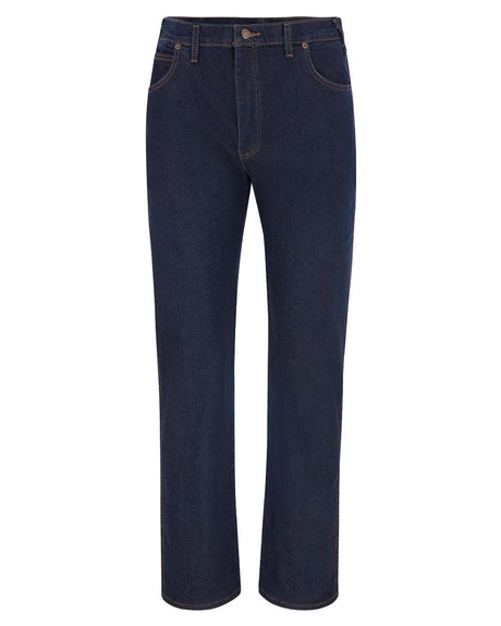 Dickies Men's Extended Sizes Industrial 5-Pocket Flex Jeans. LD21EXT - Rinsed Indigo Blue - 39 Unhemmed