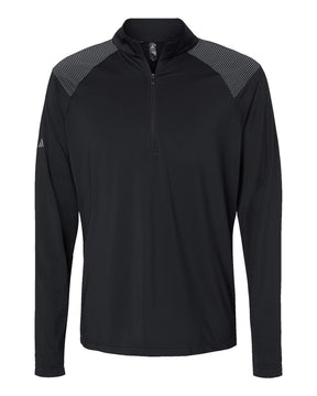 Adidas Men's Ultimate365 Lightweight Shoulder Stripe Quarter-Zip Pullover. A520 - Black