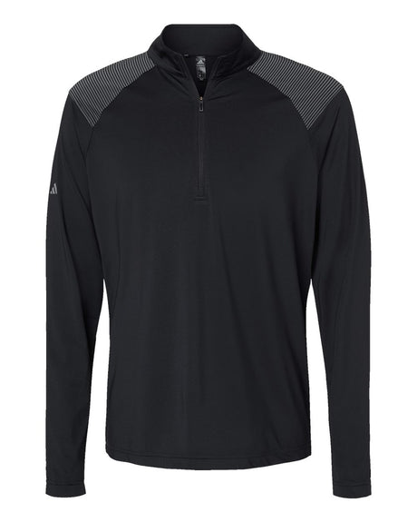 Adidas Men's Ultimate365 Lightweight Shoulder Stripe Quarter-Zip Pullover. A520 - Black