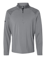 Adidas Men's Ultimate365 Lightweight Shoulder Stripe Quarter-Zip Pullover. A520 - Grey Three