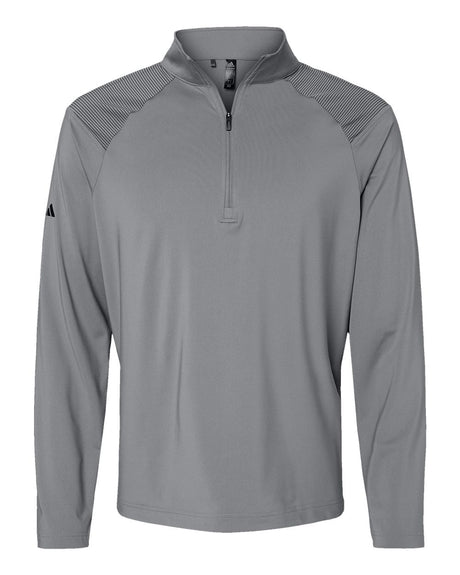 Adidas Men's Ultimate365 Lightweight Shoulder Stripe Quarter-Zip Pullover. A520 - Grey Three