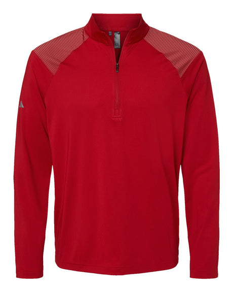 Adidas Men's Ultimate365 Lightweight Shoulder Stripe Quarter-Zip Pullover. A520 - Team Power Red