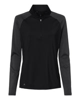 Adidas Women's Ultimate365 Lightweight Raglan Quarter-Zip Pullover. A521 - Black