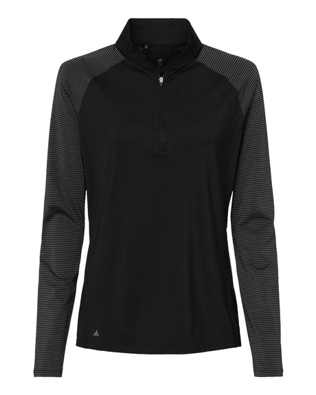 Adidas Women's Ultimate365 Lightweight Raglan Quarter-Zip Pullover. A521 - Black
