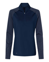 Adidas Women's Ultimate365 Lightweight Raglan Quarter-Zip Pullover. A521 - Team Navy Blue