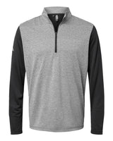 Adidas Men's Ultimate365 Heather Block Print Quarter-Zip Pullover. A522 - Black Melange/ Black/ Grey Three
