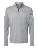 Adidas Men's Ultimate365 Heather Block Print Quarter-Zip Pullover. A522 - Grey Three Melange/ Grey Three/ Black
