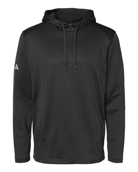 Adidas Men's Textured Mixed Media Midweight Hooded Sweatshirt. A530 - Black