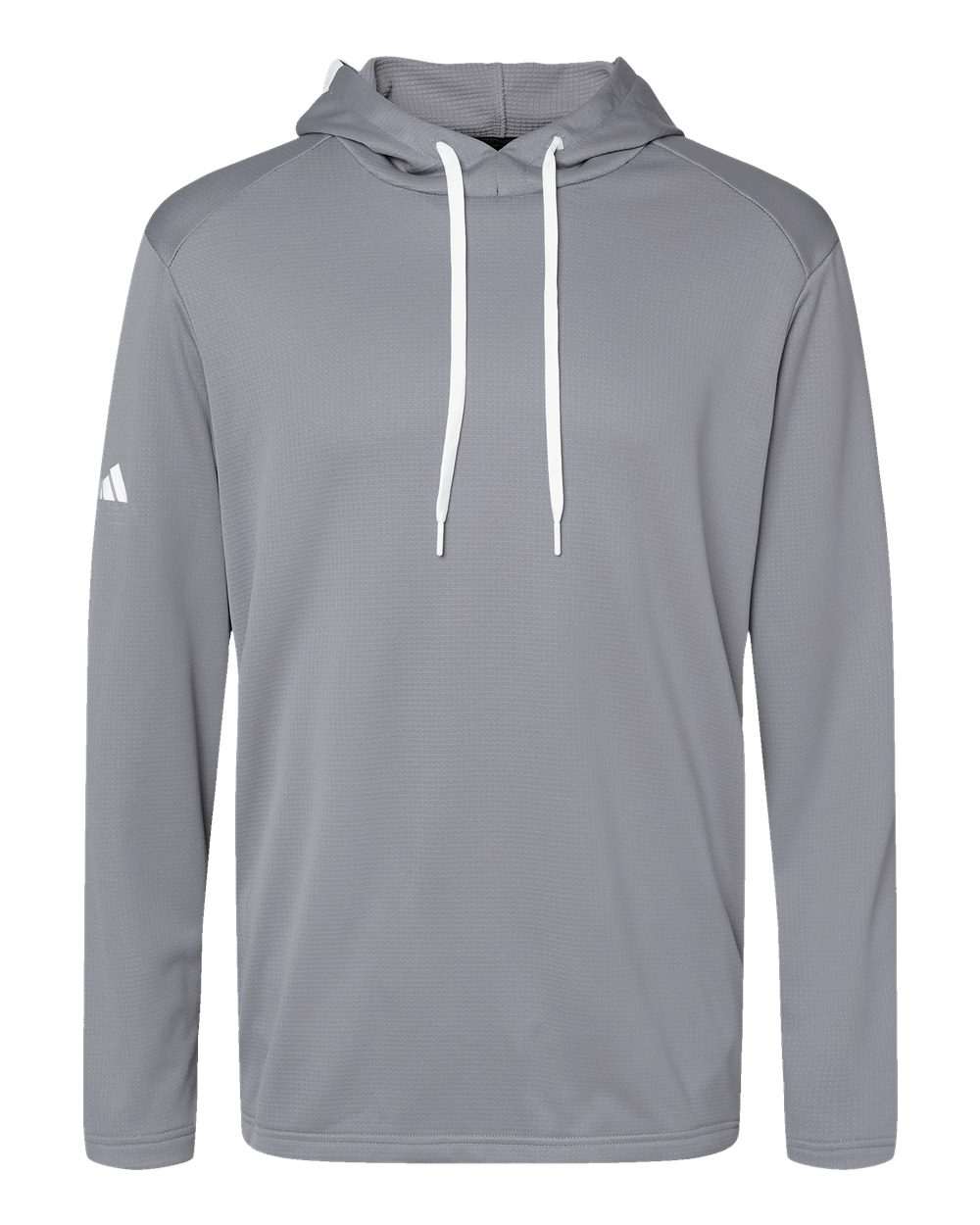 Adidas Men's Textured Mixed Media Midweight Hooded Sweatshirt. A530 - Grey Three