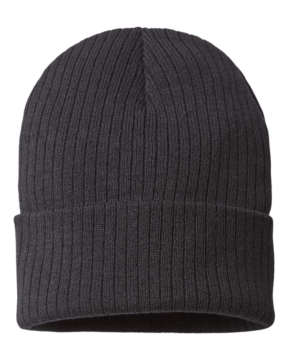 Atlantis Headwear Sustainable Rib Cuffed Beanie. RIO - Black
