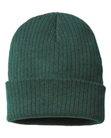 Atlantis Headwear Sustainable Rib Cuffed Beanie. RIO - Bottle Green