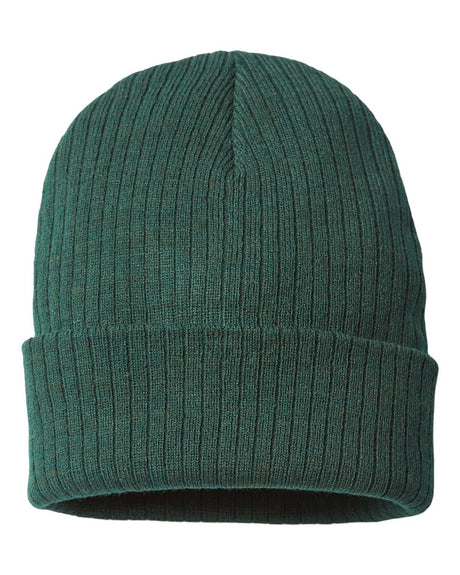 Atlantis Headwear Sustainable Rib Cuffed Beanie. RIO - Bottle Green
