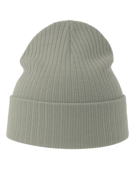 Atlantis Headwear Sustainable Rib Cuffed Beanie. RIO - Light Grey