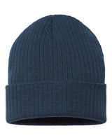 Atlantis Headwear Sustainable Rib Cuffed Beanie. RIO - Navy