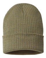 Atlantis Headwear Sustainable Rib Cuffed Beanie. RIO - Olive