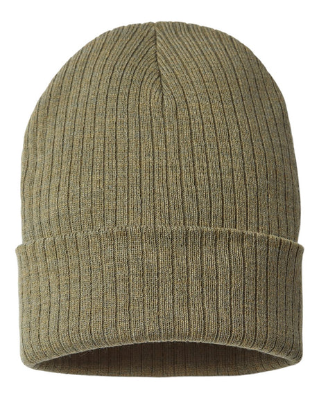 Atlantis Headwear Sustainable Rib Cuffed Beanie. RIO - Olive