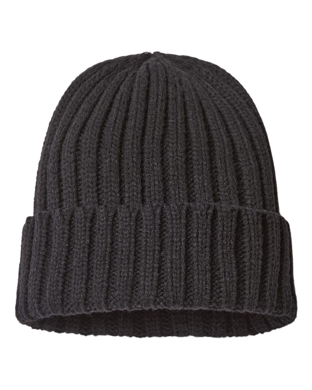 Atlantis Headwear Sustainable Cable Knit Cuffed Beanie. SHORE - Black