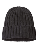 Atlantis Headwear Sustainable Cable Knit Cuffed Beanie. SHORE - Black