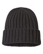 Atlantis Headwear Sustainable Cable Knit Cuffed Beanie. SHORE - Black
