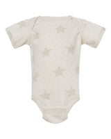 Code Five Infant Star Print Bodysuit. 4329 - Natural Heather Star
