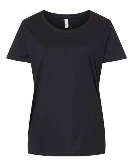 LAT Women's Curvy Collection Fine Jersey Tee. 3816 - Blended Black