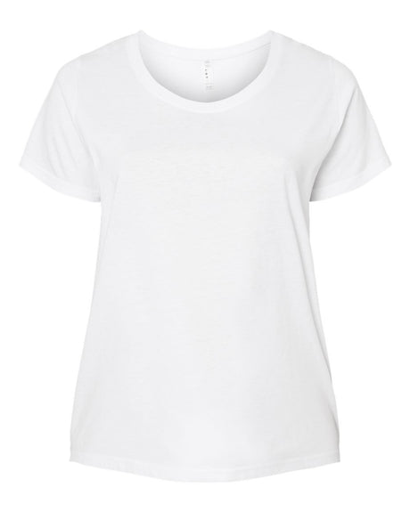 LAT Women's Curvy Collection Fine Jersey Tee. 3816 - Blended White