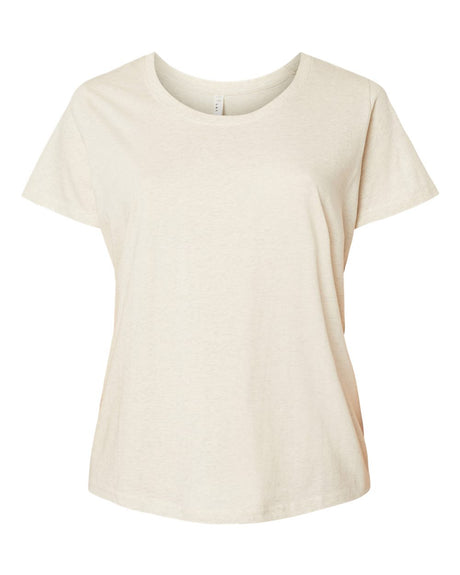 LAT Women's Curvy Collection Fine Jersey Tee. 3816 - Natural Heather