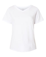 LAT Women's Curvy Collection Fine Jersey V-Neck Tee. 3817 - Blended White