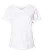 LAT Women's Curvy Collection Fine Jersey V-Neck Tee. 3817 - Blended White