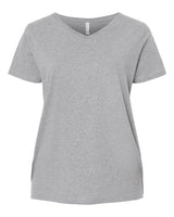 LAT Women's Curvy Collection Fine Jersey V-Neck Tee. 3817 - Heather