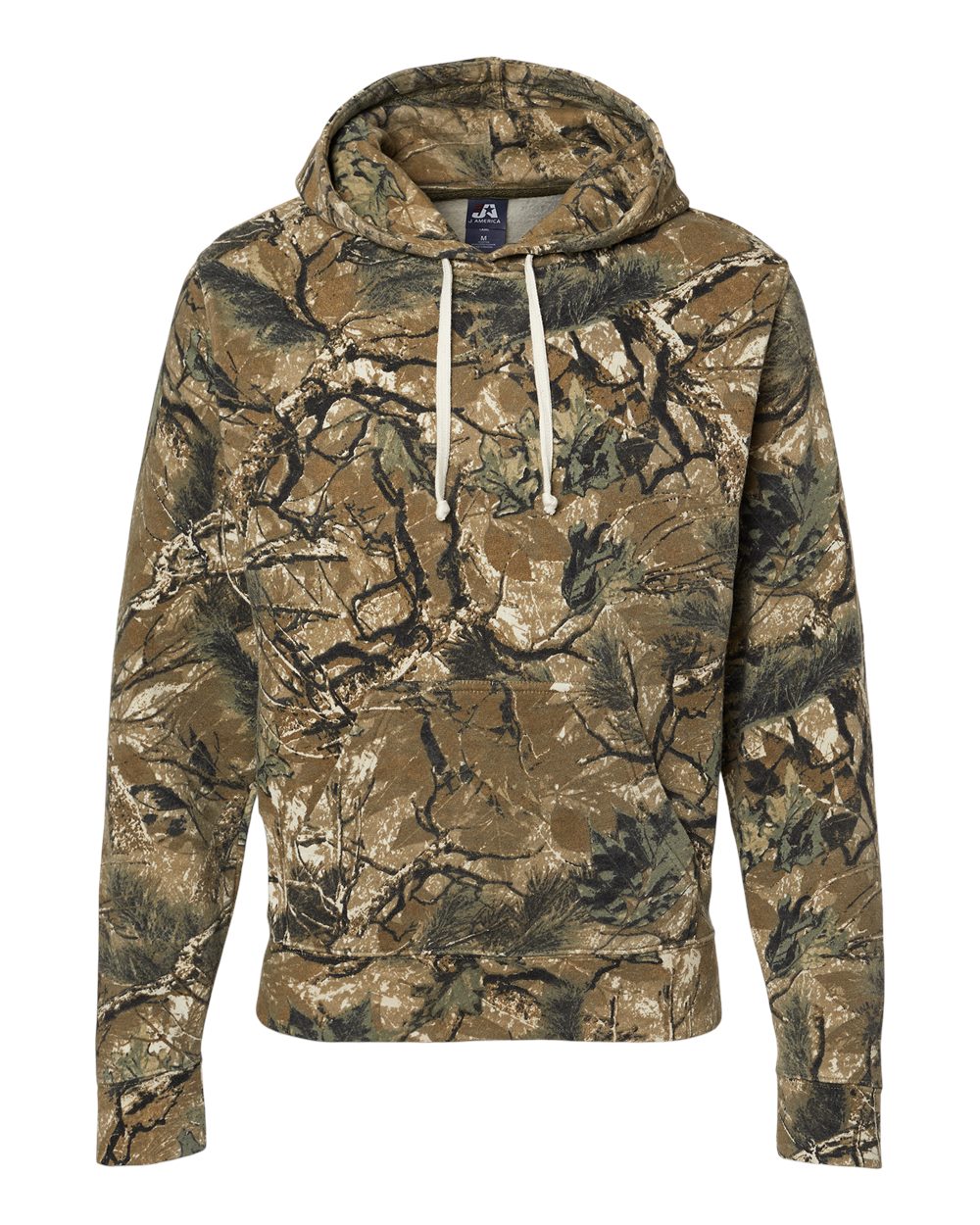 J. America Men's Triblend Fleece Hooded Sweatshirt. 8871 - Outdoor Camo Triblend