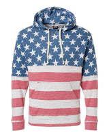 J. America Men's Triblend Fleece Hooded Sweatshirt. 8871 - Stars & Stripes Triblend