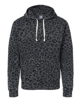J. America Men's Triblend Fleece Hooded Sweatshirt. 8871 - Black Leopard Triblend