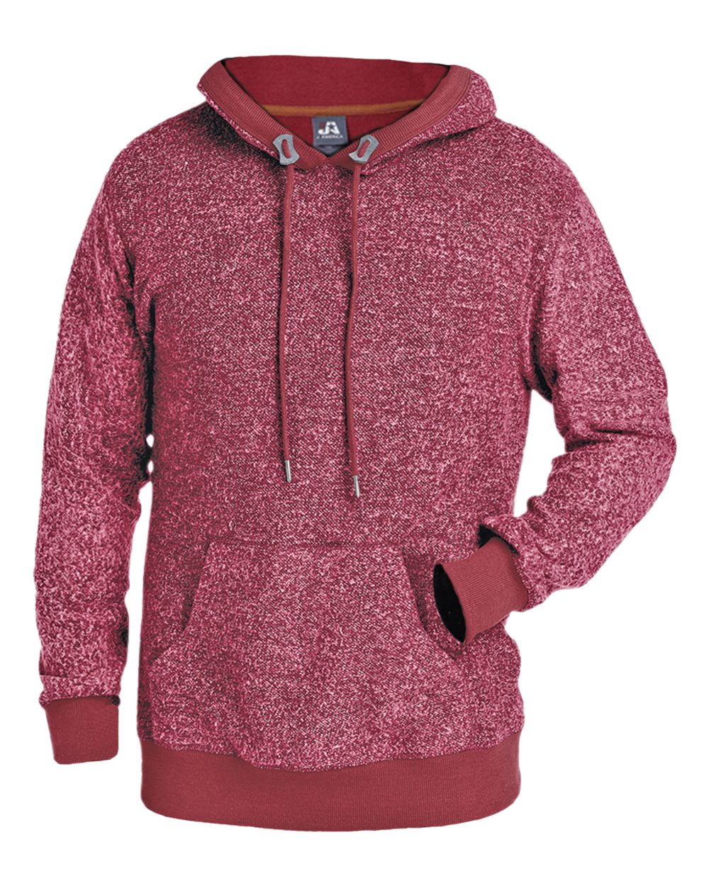 J. America Men's Aspen Fleece Hooded Sweatshirt. 8711 - Burgundy Speck