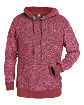 J. America Men's Aspen Fleece Hooded Sweatshirt. 8711 - Burgundy Speck