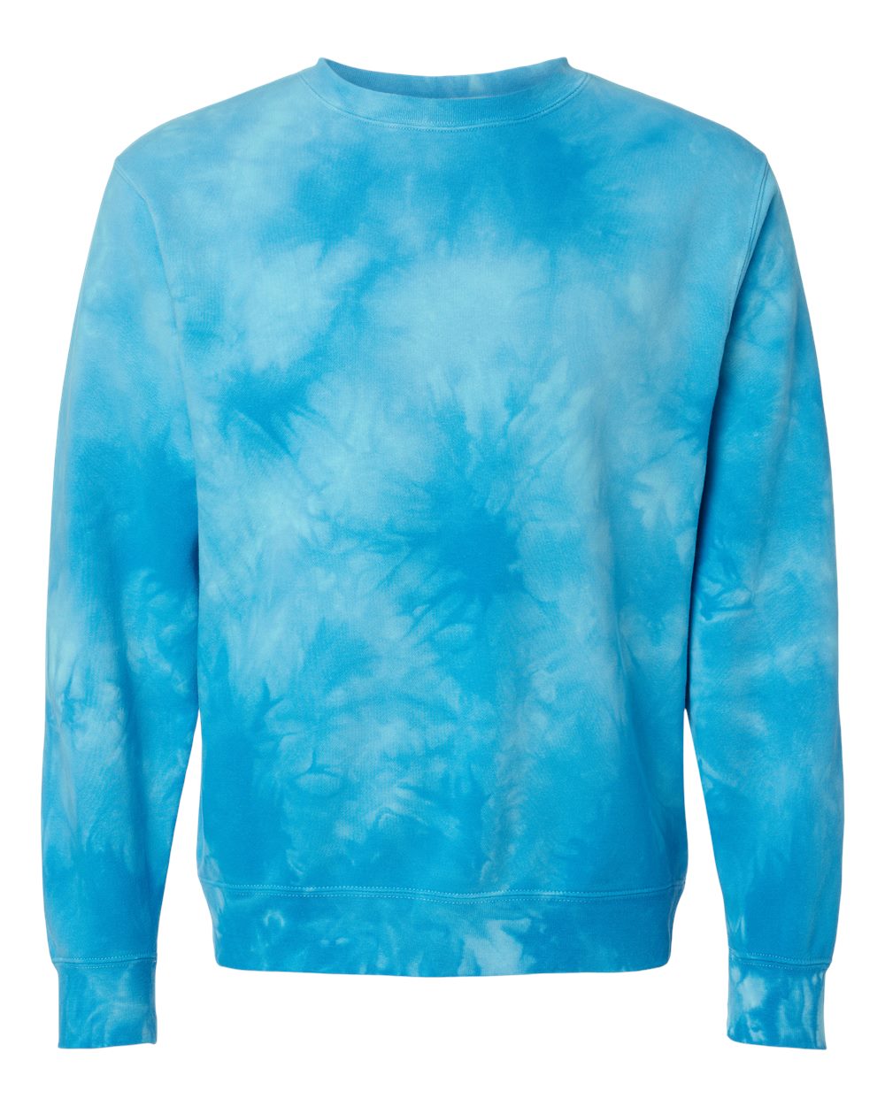 Independent Trading Co. Unisex Midweight Tie-Dyed Crewneck Sweatshirt. PRM3500TD - Tie Dye Aqua Blue