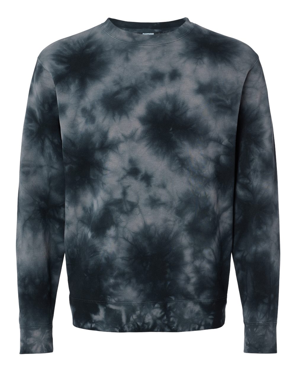 Independent Trading Co. Unisex Midweight Tie-Dyed Crewneck Sweatshirt. PRM3500TD - Tie Dye Black